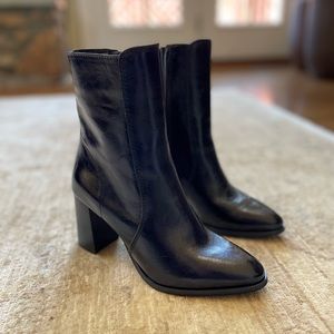 New Offline Pointed ToeBlack Patent Leather Shoes Size 6.5